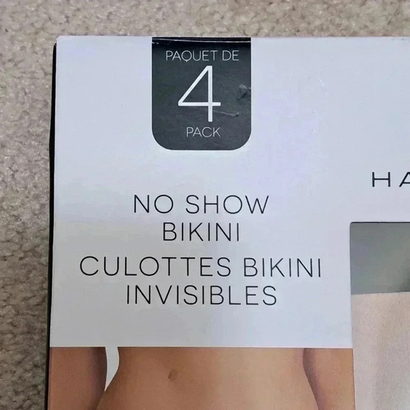 New! Halston 4 pack Bikini Underwear Black Nude/Beige No Show XS Panties - Picture 6 of 12